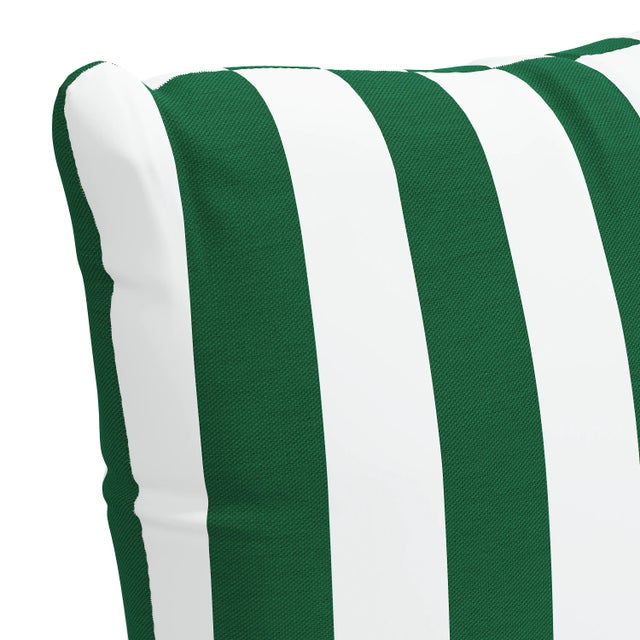 Not Yet Made - Made To Order 18" Indoor/Outdoor Pillow in Emerald Canopy Stripe For Sale - Image 5 of 6