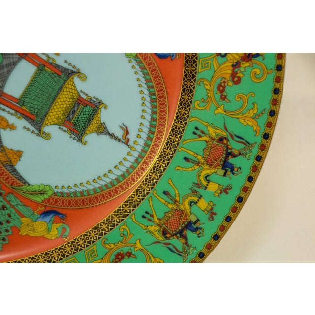 Green Gianni Versace for Rosenthal Le Voyage De Marco Polo Porcelain Plate For Sale - Image 8 of 12