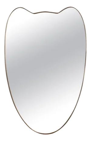 Mid-Century Italian Wall Mirror with Brass Frame, 1950s