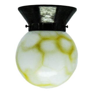 Art Deco Ceiling Lamp with Glass Shade from Polam, Poland, 1950s For Sale