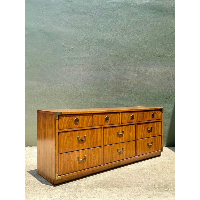 Thomasville Vintage Thomasville Campaign Style Dresser For Sale - Image 4 of 18