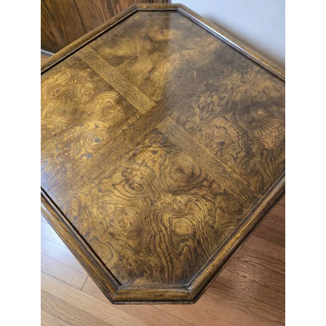 Brown 1960s Michael Taylor for Baker Far East Octagonal Burlwood Side Table For Sale - Image 8 of 17