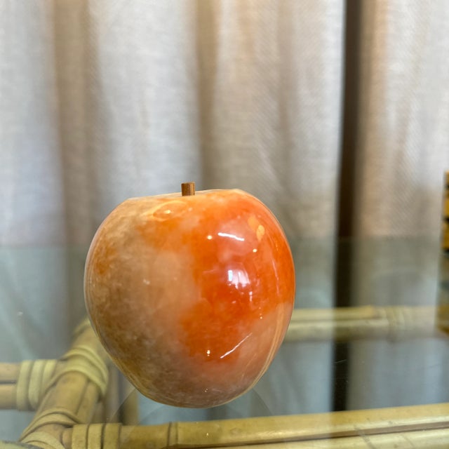 Hand Carved Alabaster Fruits, Pair For Sale - Image 4 of 4