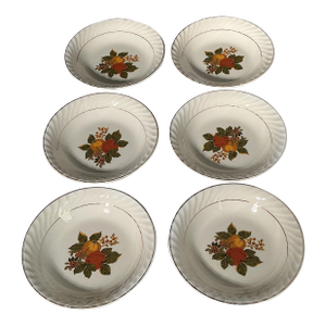 Mid 20th Century Enoch Wedgwood “English Harvest” Ironstone Bowls - Set of 6