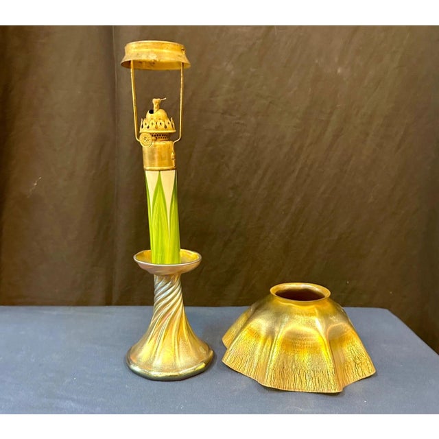 Tiffany Studios Early 20th Century Tiffany Studios Candlestick Lamp For Sale - Image 4 of 10