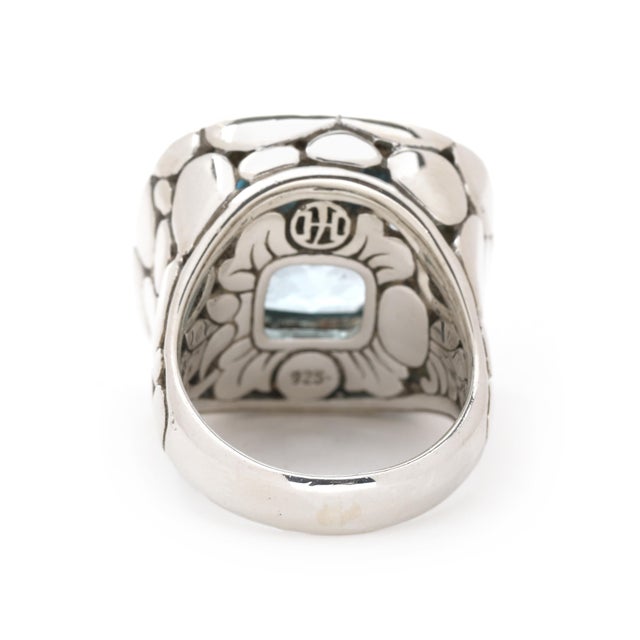 Modern Jh Kali Collection Blue Topaz Statement Ring, Sterling Silver, Ring Size 6 For Sale - Image 3 of 6