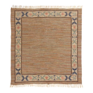 Vintage Swedish Scandinavian Rollakan Rug - 06'07 X 07'00 For Sale