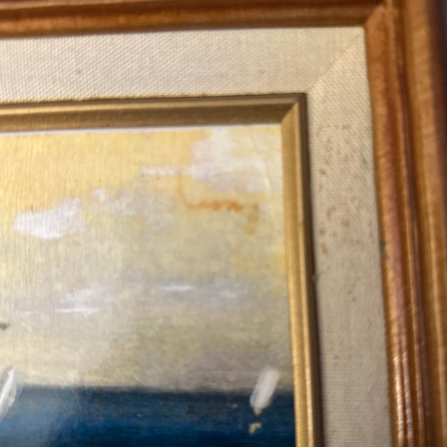 Off-white Late 20th Century Impressionist Style Mother, and Daughter on the Beach by Richard Tocci Framed For Sale - Image 8 of 8