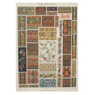 Colorful Decorator Sheet - Birds & Bees C.1900 For Sale