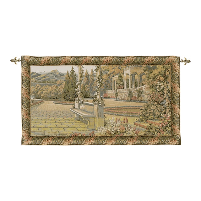 The Terrace (Without Loops) Loom Woven Tapestry - 62 X 110 Cm (2'0" X 3'7") - Requires Rod Size 3 For Sale