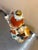 Vintage Chinese koi fish and fisherman/boy porcelain statue/sculpture. Excellent condition.