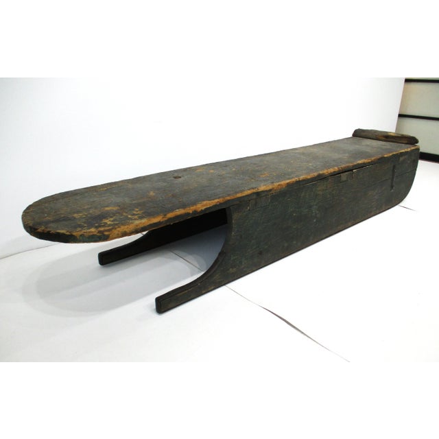 Folk Art Folk Art Antique Snow, Ice Toboggan Sled For Sale - Image 3 of 18