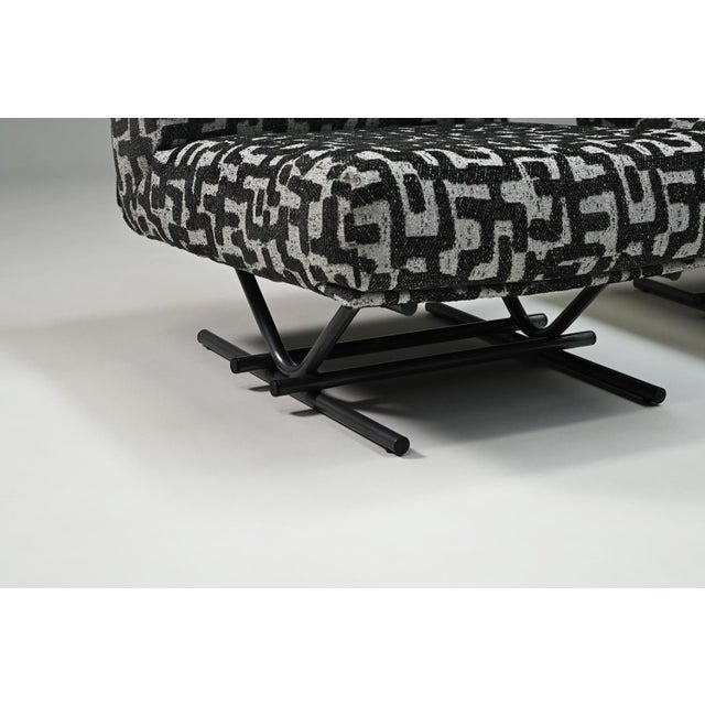 Textile Postmodern Jacquard Lounge Chairs, Italy, 1980s, Set of 2 For Sale - Image 7 of 9