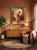 A striking vintage Southwestern modernist composition, this large oil on canvas captures the sculptural forms and sweeping...