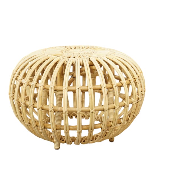 Large Rattan Ottoman attributed to Franco Albini, 1950s For Sale