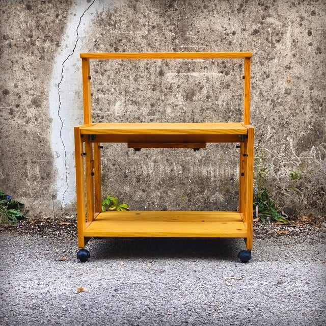1970s Folding Serving Table in Scandinavian Pine, 1970s For Sale - Image 5 of 18
