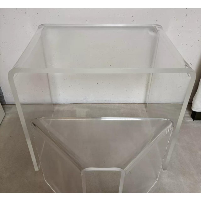 Acrylic Glass Dressing Table with Stool, 1970, Set of 2 For Sale - Image 3 of 6