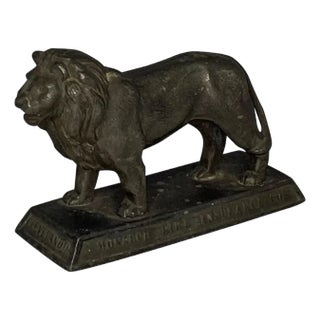 Rare 1930s Monarch Fire Insurance Lion Paperweight For Sale