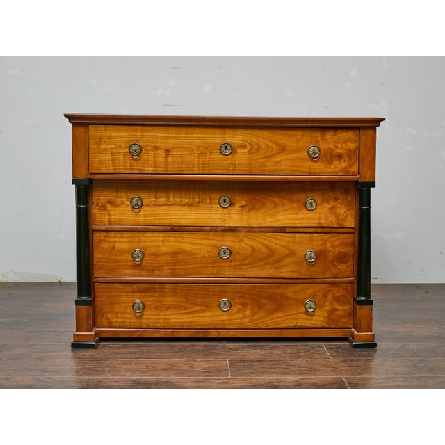 French Empire Walnut Commode With Ebonized Columns, Early 19th Century For Sale - Image 13 of 13