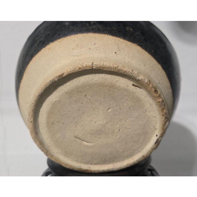 19th Century Chinese Black Glazed Pottery Jar, Song Style Miniature Stoneware Oil Pot For Sale - Image 4 of 5