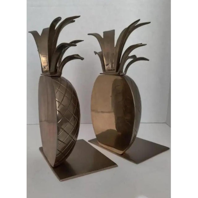 Vintage Hollywood Regency Brass Pineapple Bookends - A Pair For Sale In Atlanta - Image 6 of 9