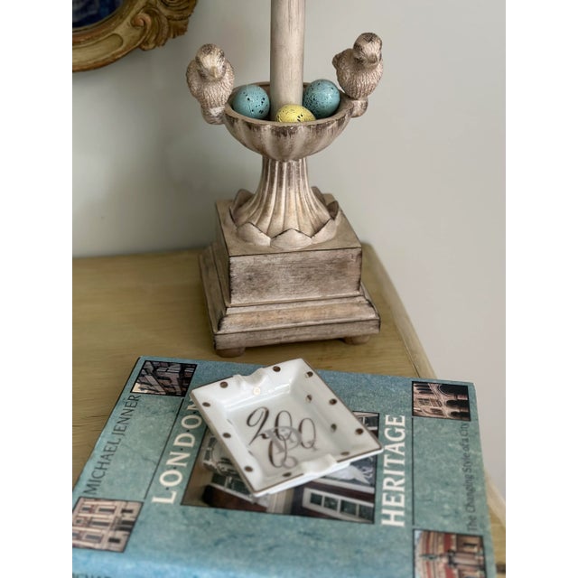Ceramic 2000s Christian Dior Gold Polka Dot Ashtray For Sale - Image 7 of 8