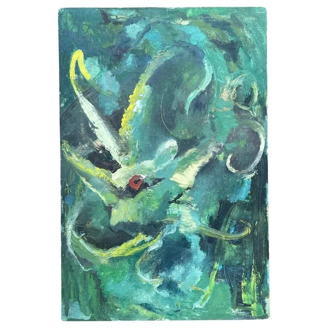 Paint Pat Berger Abstract Oil Painting on Artist Board For Sale - Image 7 of 7