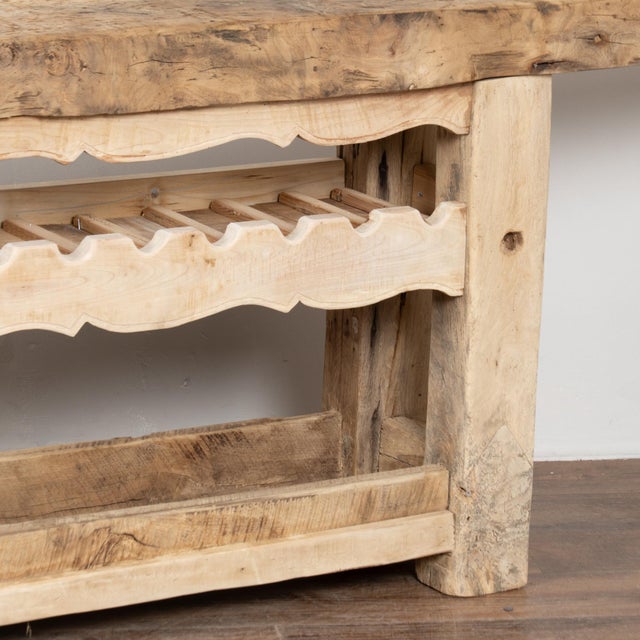 ​​​​​​​Late 19th Century French Carpenters Workbench Rustic Console With Wine Rack For Sale - Image 15 of 15