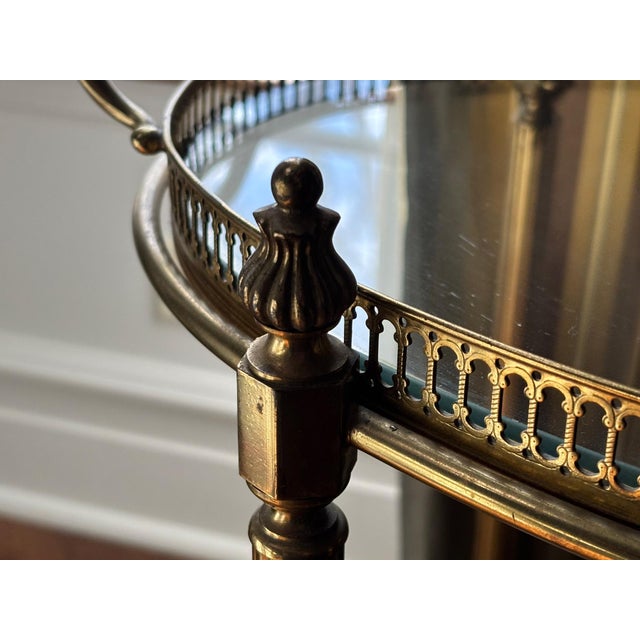Neoclassical Hollywood Regency Brass Neoclassical 1940's French Bar Cart For Sale - Image 3 of 5