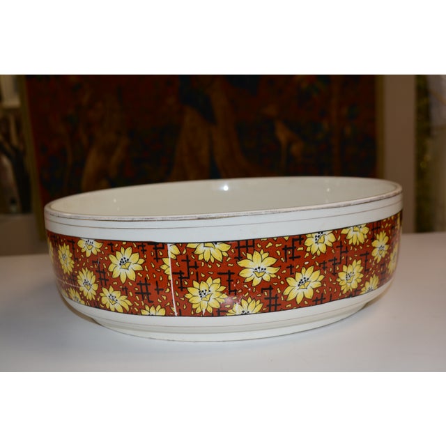 Vintage Nouvelles Usines Du Nord St. Amand France Ceramic Vibrant Floral Wash Basin & Ewer W/ Soap Dish For Sale - Image 10 of 18