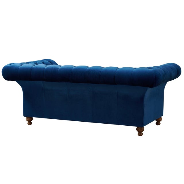 "Peyton Chesterfield Velvet Loveseat – Jewel Tone Elegance - Crafters and Weavers Add a touch of luxury to your space with...