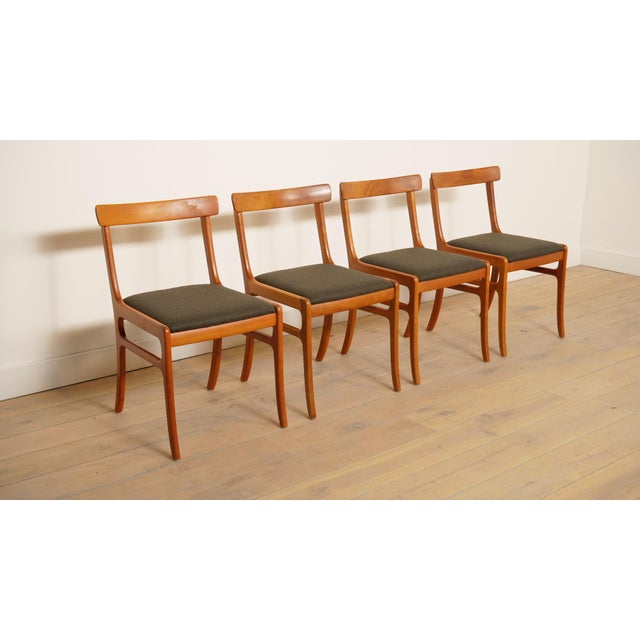A beautiful set of 4 vintage dining chairs from the Farstrup brand. The chairs were designed in the 1960s. The frames are...