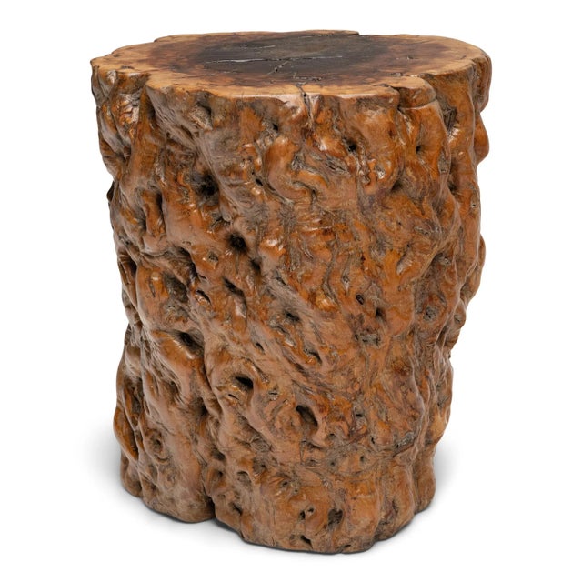 The organic form of this burlwood side table would have appealed to the refined tastes of Ming and Qing dynasty literati,...