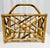 Vintage Mid Century Scorched (or Torched) Burnt Bamboo & Bent Rattan Magazine Holder. Original finish and frame. Solid and...