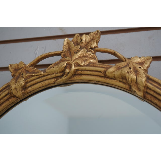 Glass Friedman Brothers Ornate Gold Frame Oval Wall Mirror For Sale - Image 7 of 10