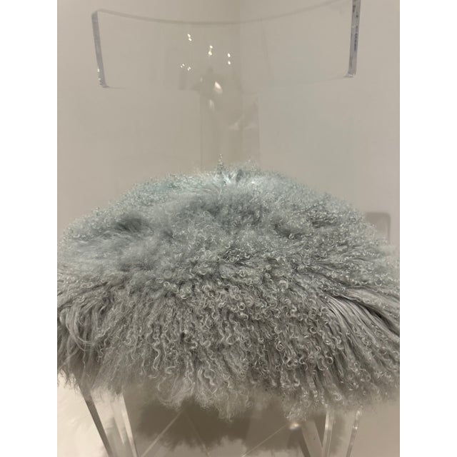 Interlude Home Interlude Home Tristan Klismos Chair With Grey Sheepskin Seat For Sale - Image 4 of 4