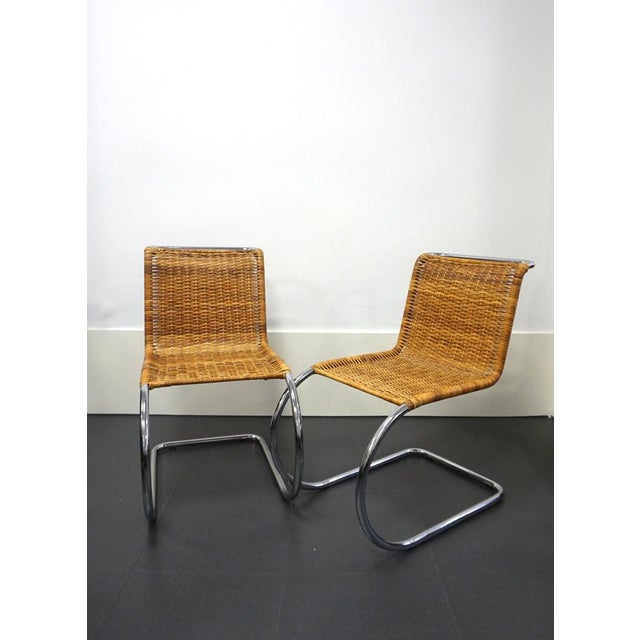 Wood Vintage MR10 Rattan Chairs, 1980s, Set of 6 For Sale - Image 7 of 12