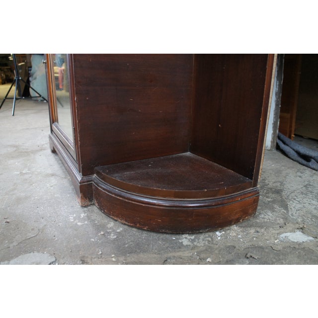Mid Century Demilune Chippendale Style Mahogany Console Table Hall Cabinet 47" For Sale - Image 9 of 15