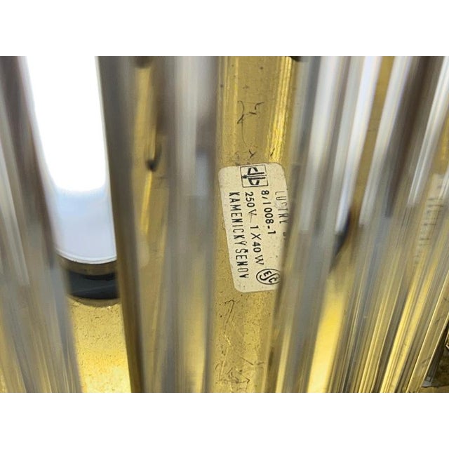 Silver Mid-Century Modern Glass Brass Floor Lamp by J. Bejvl, 1960 For Sale - Image 8 of 10