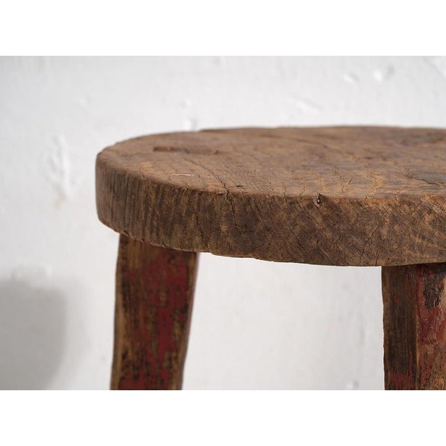 Antique Primitive Style Round Stool, 1900 For Sale - Image 6 of 7