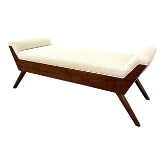 Modernist Bench. Walnut For Sale