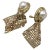1980s Whiting & Davis Art Deco Style Gold Mesh & Pearl Drop Earrings For Sale - Image 5 of 7