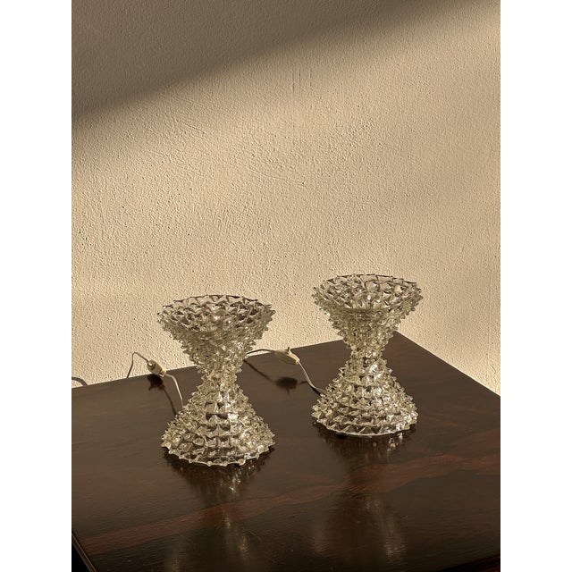 Metal Murano Glass Lamps from Barovier & Toso, 1950s, Set of 2 For Sale - Image 7 of 8