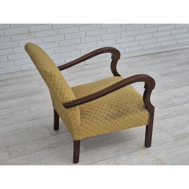 1950s Danish Armchair in Cotton & Wool Fabric, 1950s For Sale - Image 5 of 18