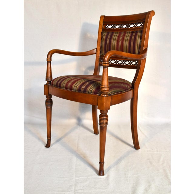 Regency Style Mahogany Armchair Crafted in Italy For Sale - Image 10 of 12