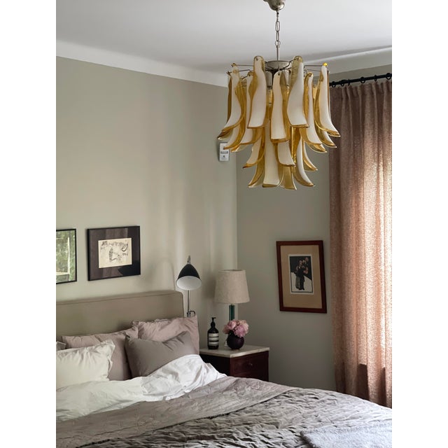 White Small Amber Murano Glass Flamingo Chandeliers, Set of 3 For Sale - Image 8 of 10