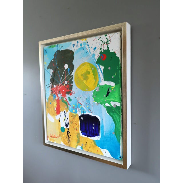 Mid 20th Century Mid-Century Modern 'Chromatic Constellation' Vintage Swedish Original Abstract Oil Painting, Framed For Sale - Image 5 of 13