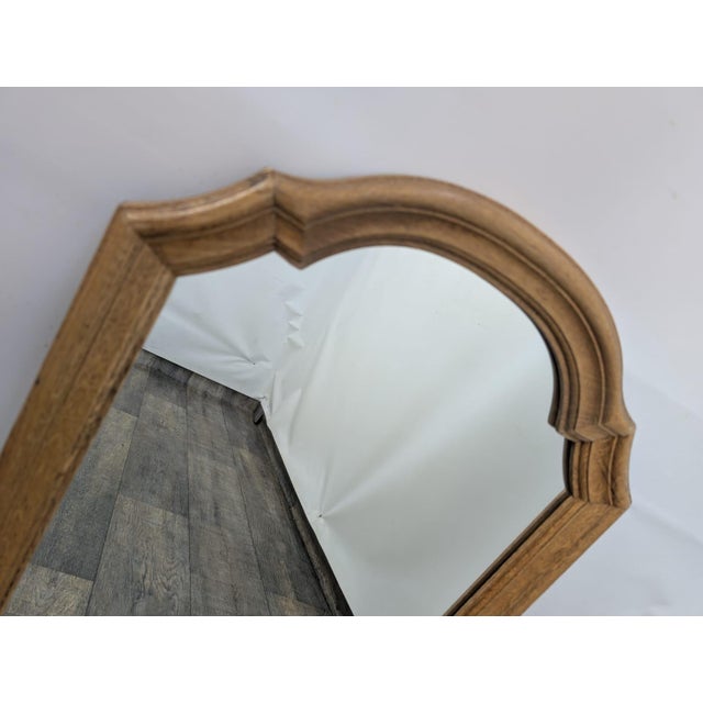 Vintage Oak Wooden Framed Mirror For Sale - Image 3 of 11