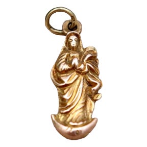 Our Lady of the Immaculate Conception Gold Pendant For Sale