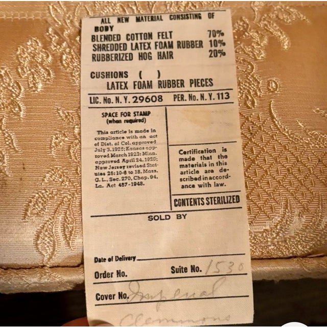 Victorian 1950s American Victorian Rococo Revival 3-Piece Curved Sectional Sofa – Union Made For Sale - Image 3 of 11